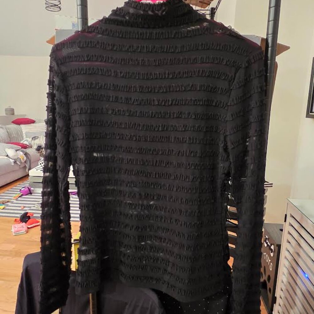 Express black long sleeve sheer overshirt.
